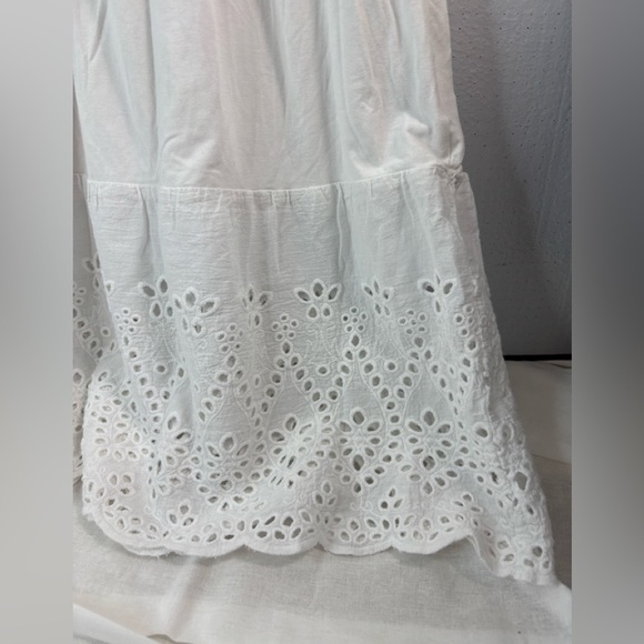 Charter Club XL Tiered Eyelet Sleeveless Classic White Dress - Picture 4 of 7